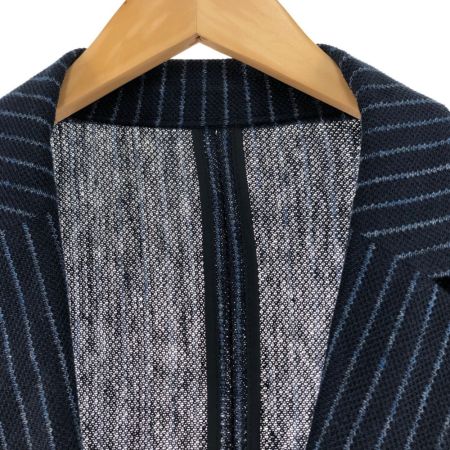  Leilian レリアン レディース ジャケット ストライプ サイズ13+ ブルー