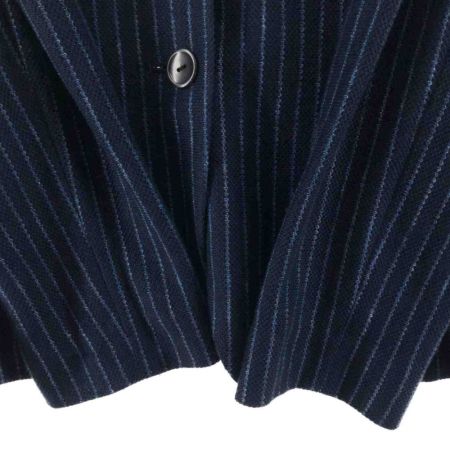  Leilian レリアン レディース ジャケット ストライプ サイズ13+ ブルー