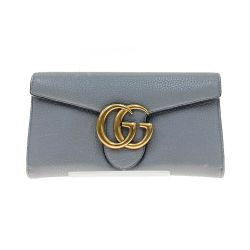〇〇 GUCCI グッチ GGマーモント コンチネンタルウォレット 長財布  400586 グレー Bランク