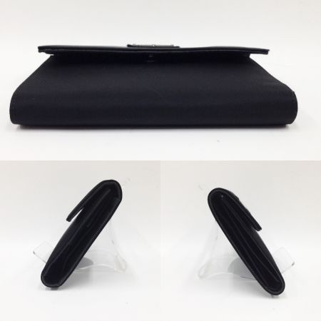  PRADA プラダ ロゴプレート  三つ折り財布 中長財布  ブラック