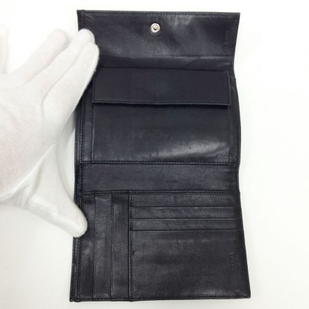  PRADA プラダ ロゴプレート  三つ折り財布 中長財布  ブラック