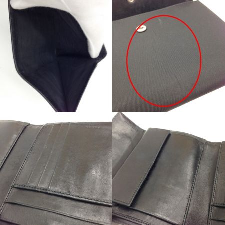  PRADA プラダ ロゴプレート  三つ折り財布 中長財布  ブラック