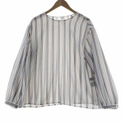 〇〇 Leilian レリアン レディース カットソー ストライプ サイズ13 ベージュ Bランク