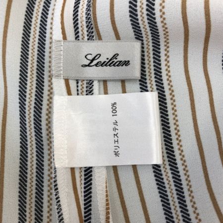  Leilian レリアン レディース カットソー ストライプ サイズ13 ベージュ