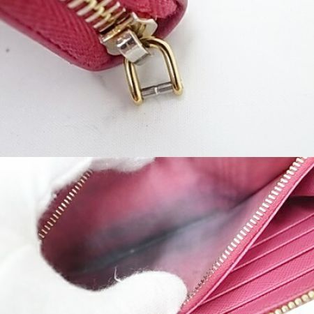  PRADA プラダ 長財布 レザー ピンク ファスナーチャーム ピンク