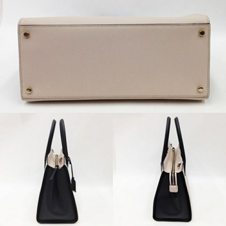 Kate Spade ケイトスペード ハンドバッグ ショルダーバッグ レザー PXRU5931 ベージュ x  ブラック｜中古｜なんでもリサイクルビッグバン