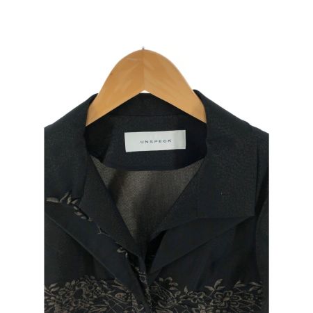  UNSPECK レディース スーツ 花柄 サイズ38 ブラック×ゴールド