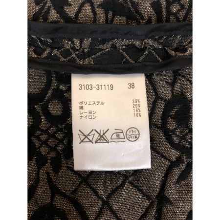  UNSPECK レディース スーツ 花柄 サイズ38 ブラック×ゴールド