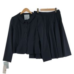 〇〇 Leilian レリアン レディース スーツ ストライプ サイズ13 ネイビー Sランク