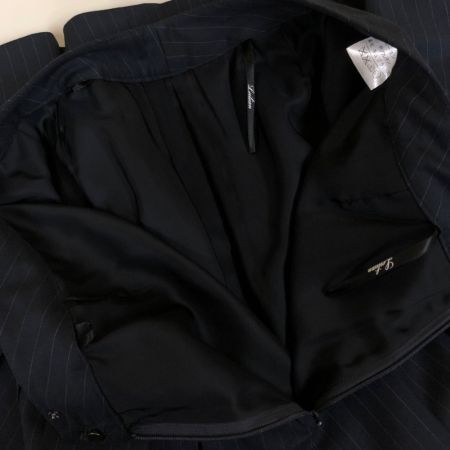  Leilian レリアン レディース スーツ ストライプ サイズ13 ネイビー