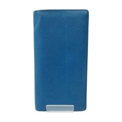  LOUIS VUITTON ルイヴィトン ポルトフォイユブラザ 長財布 タイガレザー ブルー  M32815 ブルー イニシャル入り Cランク