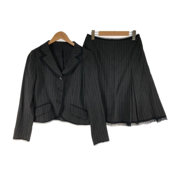 Leilian レリアン レディース スーツ サイズ9 ストライプ ブラック  