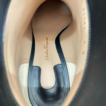  Salvatore Ferragamo サルヴァトーレフェラガモ ALBIANO ガンチーニ スクエアトゥ  ショートブーツ ブラック サイズ表記7 日本サイズ24.5