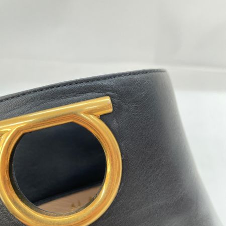  Salvatore Ferragamo サルヴァトーレフェラガモ ALBIANO ガンチーニ スクエアトゥ  ショートブーツ ブラック サイズ表記7 日本サイズ24.5