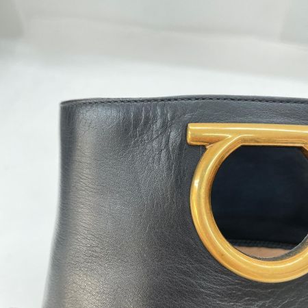  Salvatore Ferragamo サルヴァトーレフェラガモ ALBIANO ガンチーニ スクエアトゥ  ショートブーツ ブラック サイズ表記7 日本サイズ24.5