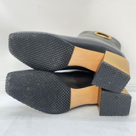  Salvatore Ferragamo サルヴァトーレフェラガモ ALBIANO ガンチーニ スクエアトゥ  ショートブーツ ブラック サイズ表記7 日本サイズ24.5