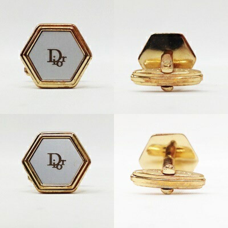 Dior ディオール カフス・タイピンセット ゴールドCDロゴ スクエア - 小物