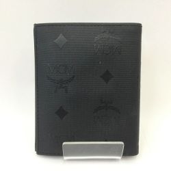 〇〇 MCM エムシーエム 三つ折り財布　ナイロン ブラック Cランク