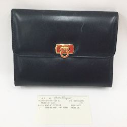 〇〇 Salvatore Ferragamo サルヴァトーレフェラガモ ミニポーチ ガンチーニ 22203 ネイビー Bランク