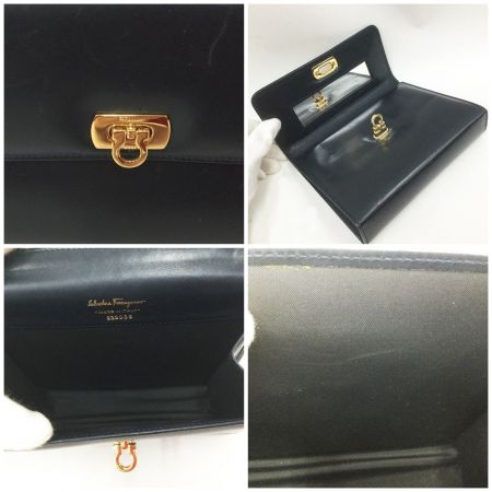  Salvatore Ferragamo サルヴァトーレフェラガモ ミニポーチ ガンチーニ 22203 ネイビー