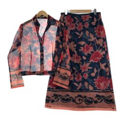 〇〇 HIROKO BIS ヒロコ ビス レディース セットアップ サイズ11 ピンク花柄 ネイビー Bランク