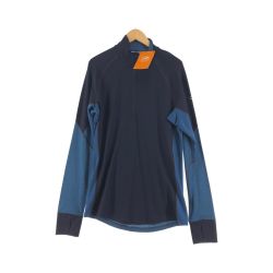 〇〇 ICE BREAKER メンズ カットソー ハーフジップカットソー サイズL ネイビー Sランク