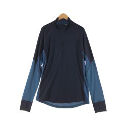 〇〇 ICE BREAKER メンズ カットソー ハーフジップカットソー サイズLL ネイビー Bランク