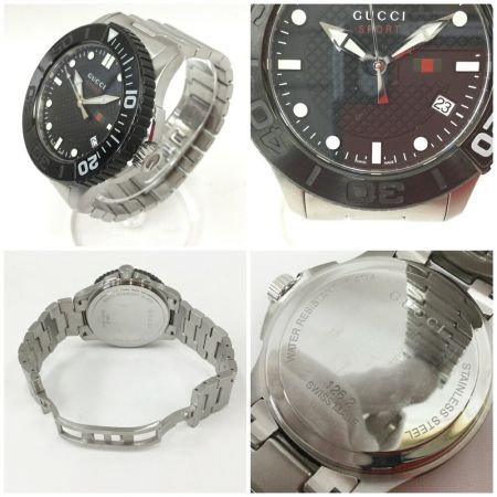  GUCCI グッチ メンズ腕時計 Gタイムレス MT2378 ブラック x シルバー