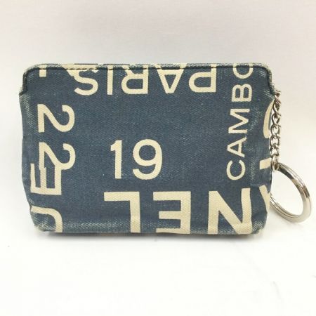  CHANEL シャネル バイシー キーリング付きポーチ キャンバス ネイビー
