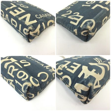  CHANEL シャネル バイシー キーリング付きポーチ キャンバス ネイビー