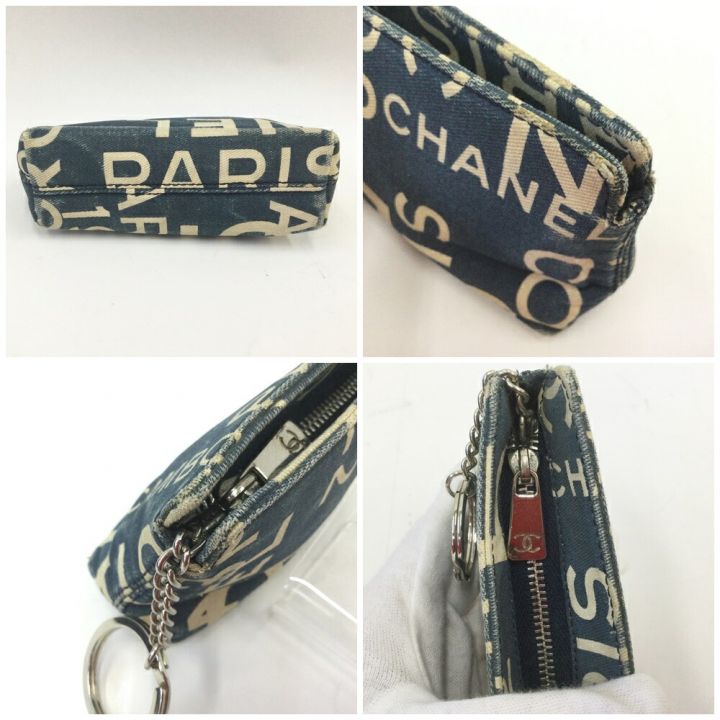 CHANEL シャネル バイシー キーリング付きポーチ キャンバス ネイビー｜中古｜なんでもリサイクルビッグバン