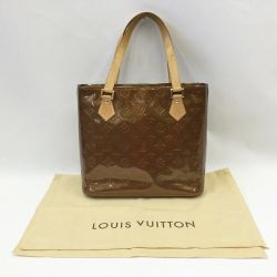 〇〇 LOUIS VUITTON ルイヴィトン トートバッグ ヴェルニ モノグラム ヴェルニ ヒューストン ブロンズ M91122 ブラウン Bランク