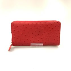 〇〇 オーストリッチ オーストラウンド 財布 302-017 レッド Bランク