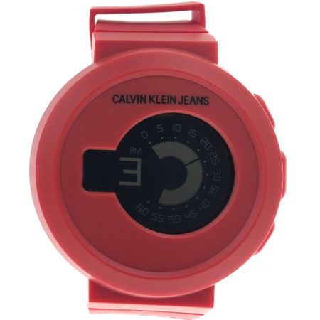  Calvin Klein jeans 腕時計 メンズ デジロック KAN51X ブラック x レッド