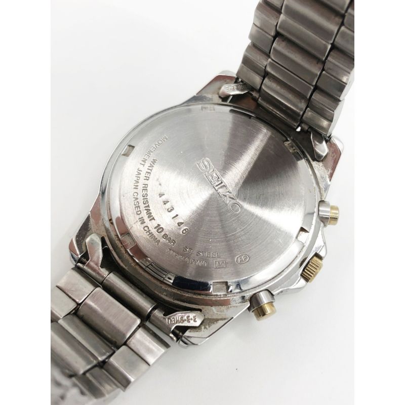 中古】 SEIKO セイコー メンズ 腕時計 クロノグラフ 7T92-0DW0