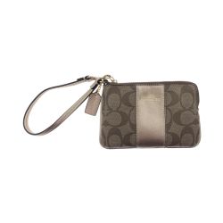 〇〇 COACH コーチ シグネチャー リストレット ポーチ F64233 ブラウン Bランク