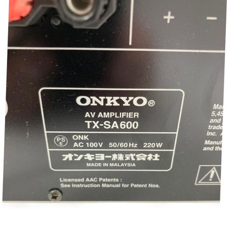  Onkyo オンキヨー AVアンプ リモコン欠品 TX-SA600 現状渡し