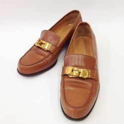 〇〇 HERMES エルメス ケリー ローファー 靴 ブラウン Cランク