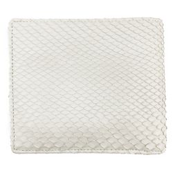 〇〇  パイソン 蛇皮 ヘビ皮 二つ折り財布  ホワイト Bランク