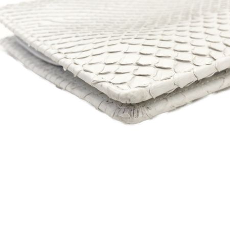   パイソン 蛇皮 ヘビ皮 二つ折り財布  ホワイト