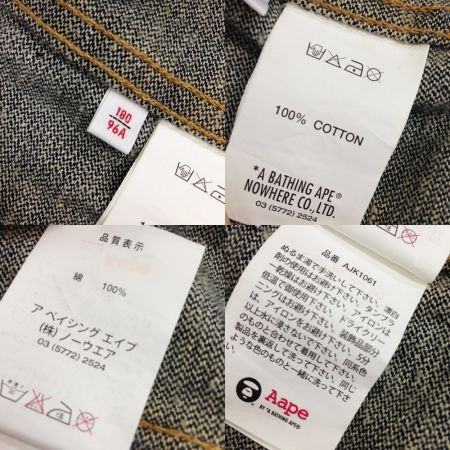  A BATHING APE アベイシングエイプ AAPE WRANGLER JACKET　ラングラー×エイプ　デニムジャケット AJK1061 ネイビー