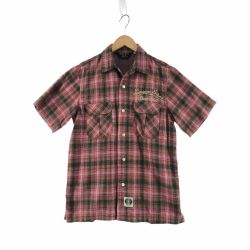 〇〇 WEST RIDE ウエストライド メンズ シャツ 半袖シャツ サイズS レッド Bランク