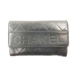 〇〇 CHANEL シャネル マトラッセ　二つ折り財布 ブラック 現状渡し Dランク