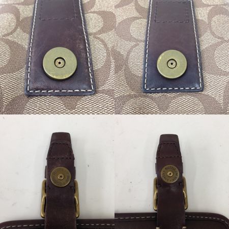  COACH コーチ ヘリテージ・ストライプ シグネチャー ショルダーバッグ  F70077 ブラウン x ベージュ