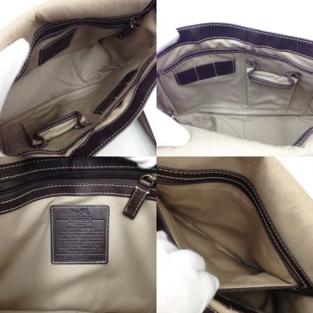  COACH コーチ ヘリテージ・ストライプ シグネチャー ショルダーバッグ  F70077 ブラウン x ベージュ