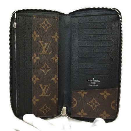  LOUIS VUITTON ルイヴィトン モノグラム マカサー ジッピーウォレット・ヴェルティカル 長財布 M60109 ブラウン