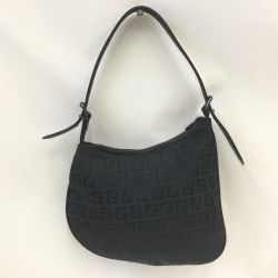 〇〇 FENDI フェンディ ズッカ ミニショルダーバッグ 8BR248 ブラック Bランク