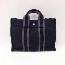 〇〇 HERMES エルメス フールトゥPM トートバッグ ブラック Cランク