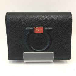 〇〇 Ferragamo フェラガモ 二つ折り財布 xl0198-001 ブラック Sランク
