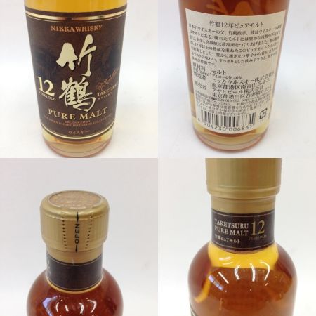 【北海道内限定発送】 TAKETSURU 竹鶴/ニッカウイスキー  竹鶴 12年 ピュアモルト 40% 180ml 未開栓